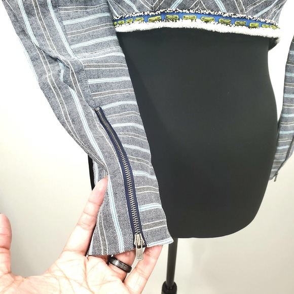 Rebecca Minkoff Structured San Antonio Linen Blend Blazer Jacket Women's Size 4 - Picture 10 of 13